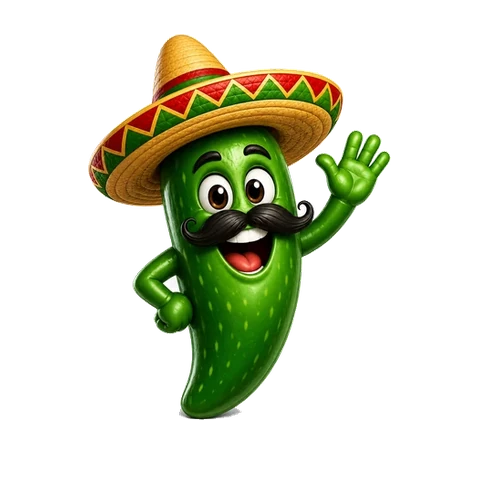 Jalapeño, the Spanish Language Center mascot, waving
